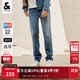 杰克·瓊斯（JACK&JONES）男裝四季恒溫彈力柔軟舒適903直筒牛仔褲男潮流百搭褲子品牌男褲 086中藍牛仔-1 寬松直筒，卡碼拍小 32 175 W32/L32