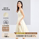 尚都比拉優(yōu)雅連衣裙女夏天時(shí)尚通勤風(fēng)收腰小個(gè)子中長(zhǎng)款A(yù)字背帶裙 杏色 M
