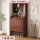 萊美匯鞋柜家用門(mén)口玄關(guān)柜一體間廳柜置物架入戶(hù)柜衣架新款洞洞板儲物柜 胡桃色 長(cháng)60*深35*高180cm