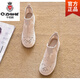 千紙鶴（Q ZHIHE）2025年春秋平跟短靴單靴平底馬丁靴洞洞網(wǎng)靴鏤空圓頭踝靴女靴子 米色 38 單層