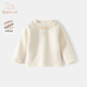 班喜迪女童長(cháng)袖t恤秋冬款2026新款洋氣寶寶上衣嬰兒打底衫冬裝兒童衣服 米色 90