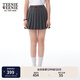 Teenie Weenie小熊半身裙女2025春夏新款休閑學(xué)院抽繩百褶裙短裙女 煤灰色 M