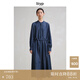 旅途原品ltyp 明星同款「自然風(fēng)」真絲牛仔連衣裙 簡(jiǎn)約顯瘦氣質(zhì)新款秋季 丹寧藍-長(cháng)袖版 M
