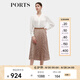 PORTS寶姿秋冬新款女裝優(yōu)雅印花中長(zhǎng)裙半身裙ALD9S004QPP019 BLACK M (6)
