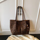 2025高級時(shí)尚潮流豹紋大包單肩包包托特新款大容量百搭女包通勤 棕色