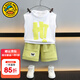 G.DUCKKIDS小黃鴨男童夏裝套裝2024新款兒童衣服韓版時(shí)尚一歲寶寶運(yùn)動(dòng)兩件套 白色 90 尺碼1~2歲【 80-90cm】