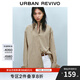 UR2025春季新款女裝復古撞色條紋寬松開(kāi)襟襯衫UWU250002 卡其條紋 (偏寬松) S
