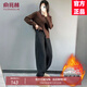俞兆林（YUZHAOLIN）韓版衛褲女2025秋冬季加絨加厚保暖梨形遮肉顯瘦潮流百搭哈倫褲子 黑色褲子【加絨加厚】 L 建議100-115斤
