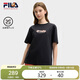 FILA 斐樂(lè )官方韓素希同款女子針織短袖衫2025夏小狐貍刺繡純棉舒適T恤