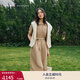 TOMMY HILFIGER【亞麻混紡】25春夏新款女氣質(zhì)海邊度假收腰顯瘦襯衫連衣裙 卡其色AEH XS 32