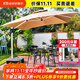 藤朝家具（Teng chao jia ju）藤朝戶(hù)外遮陽(yáng)傘庭院傘大太陽(yáng)傘羅馬傘室外露臺花園擺攤戶(hù)外傘 黑色牛角4椅+80圓桌+2.5米傘