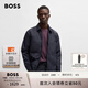 BOSS博斯【禮物】男士25年春季新款褶皺面料輕盈填充襯衫式外套 404-深藍色 S