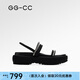 GG-CC【海街日記】夏季新款法式時(shí)尚水鉆涼鞋女交叉帶涼鞋子G25S7645 黑色 37