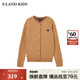 E·LAND KIDS衣戀 100%綿羊毛冬季新品女童立體絞花針織開衫 Beige米色/35 170 cm