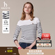 哈吉斯（HAZZYS）女裝 秋款T恤經(jīng)典條紋休閑長(cháng)袖T恤ABTSE0BCF05 白色WT M (160/84A 38)