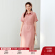 纖莉秀大碼女裝甜酷風(fēng)工裝連衣裙休閑顯瘦中長(cháng)裙胖mm夏裝新款0761 粉色 XL