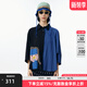 幻走（MOVEUP）2025夏季新款.FUN系列撞色印花蝙蝠袖休閑短款襯衫女 夜黑 L