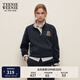 Teenie Weenie小熊衛(wèi)衣女春季休閑設(shè)計(jì)感寬松休閑拉毛絨立領(lǐng)衛(wèi)衣上衣 藏青色 S (160)