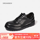 dreambox鈞博vibram夏季輕便透氣男鞋純手工水洗馬皮時(shí)尚休閑板鞋 黑色 39