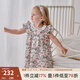 OAK FAMILY連衣裙夏季女寶娃娃領(lǐng)艾草竹棉碎花裙公主裙童裝 青鳥(niǎo)與薔薇 [艾草竹棉] 不含發(fā)帶 120 cm