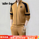 Walker Shop秋季時(shí)尚衛衣兩件套裝撞色拼接莫代爾太空棉男士開(kāi)衫休閑運動(dòng)套裝 黃色 XL