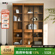 聯(lián)邦家具北美櫻桃木實(shí)木展示柜書(shū)柜書(shū)架一體帶玻璃門(mén)客廳儲(chǔ)物柜陳列柜 CZ7669櫻桃木展示柜（1米）