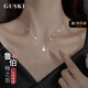 GUSKI法國品牌魯伯特之淚項鏈女高級首飾月光石吊紀念日生日禮物送女友 魯伯特之淚項鏈【白金色】