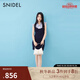 SNIDEL2025秋冬新品氣質(zhì)荷葉領(lǐng)小飛袖領(lǐng)結(jié)針織連衣裙SWNO254253 深藍(lán) 均碼 (F)
