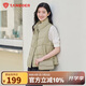 坦博爾羽絨服馬甲女立領(lǐng)寬松外搭短款羽絨背心外套TD236006 奶茶棕 160