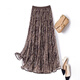 塔馳密司（touchmiss）復古腰果花印花松緊腰百褶皺中長(cháng)A字半身裙秋 咖色腰果印花半裙 均碼