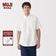 無(wú)印良品（MUJI）男式 棉水洗牛津紐扣領(lǐng) 套頭短袖襯衫男士襯衣25年夏季上衣 白色 XL （180/104A）