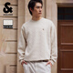 杰克·瓊斯（JACK&JONES）25年男裝秋季寬松圓領(lǐng)肌理提花面料百搭長(cháng)袖衛衣男潮流套頭打底衫 月光灰A00 M 175