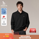 哈吉斯（HAZZYS）男裝 秋季polo領(lǐng)男上衣棉彈寬松翻領(lǐng)衛(wèi)衣男ABTZE0CCX37 黑色BK XL （180/100A 50）