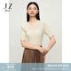 玖姿（JUZUI）商場(chǎng)同款美拉德溫柔亮絲肌理針織衫女秋款JWDC31108 花紋茶金 S