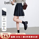 百圖betu女裝2025春季新款半身裙時(shí)尚學(xué)院風(fēng)顯瘦百褶裙裙子女2501T52 寶蘭 L