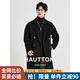 Hautton Jeans高端全羊毛雙面呢大衣男中長(cháng)款24冬季新款雙排扣毛呢外套加厚男士 黑色 加厚 M (170)