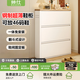 帥仕（shuaishi）鋼制鞋柜窄鞋架門(mén)口入戶(hù)柜超薄翻斗鞋子收納柜一體靠墻玄關(guān)儲物柜 【升級第三代0.6mm】白色3層80長(cháng)