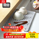 霜山家用雙層瀝水盤(pán)多用長(cháng)方形廚房杯子托盤(pán)塑料茶盤(pán)衛生間置物架 多用瀝水盤(pán)（長(cháng)40.5寬23高2cm）