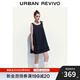 UR2025秋季新款女度假風(fēng)休閑綁帶木耳邊牛仔連衣裙UYL850169 靛藍 L