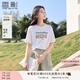 香影白色t恤女短袖2025夏裝新款慵懶風(fēng)寬松字母卡通貓咪減齡上衣 白色 T恤 M 160/84A/95-110斤