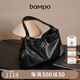 半坡飾族（bampo）女包包新款福瑞方方包頭層牛皮大容量輕奢單肩斜挎包禮物女友 墨碳黑【葫蘆專(zhuān)屬五金】