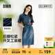 森馬（Semir）森柔牛仔|商場(chǎng)同款牛仔連衣裙女腰帶2025夏季新款開(kāi)叉工裝裙 牛仔黃泥染80325 M