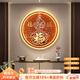 嶼見(jiàn)爾百福圖客廳掛畫(huà)新中式玄關(guān)裝飾畫(huà)新款葫蘆掛畫(huà)入戶(hù)門(mén)圓形帶燈壁畫(huà) A-百福臨門(mén)（金色鋁合金框） 60*60CM 普通款不帶燈+油畫(huà)布