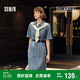 森馬（Semir）[森柔牛仔]牛仔連衣裙女夏工裝風(fēng)收腰港風(fēng)中長裙103324114001