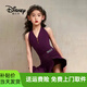 迪士尼（Disney）CONNY拉丁舞服掛脖氣質(zhì)新款女跳舞蹈練功服兒童演出表演裙子套裝 絳紫色套裝 140