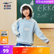 鴻星爾克（ERKE）童裝男女童休閑上衣兒童中大童翻領(lǐng)百搭衛(wèi)衣奶油藍165
