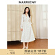 MAXRIENY精致復(fù)古感中長收腰散擺連衣裙宮廷風(fēng)裙子 拼花 L 03/38