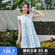 三福無(wú)袖連衣裙2025夏飛飛袖甜美寬松公主裙A字裙子娃娃裙女裝499690 粉藍(lán)色 S