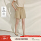 茵曼（INMAN）通勤風(fēng)休閑寬松短褲2025夏季女裝新款百搭顯瘦慵懶松弛感褲子 卡其色 M
