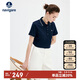 Navigare意大利小帆船女基礎(chǔ)款翻領(lǐng)T恤通勤短袖polo衫2325525529 深藍(lán) XL